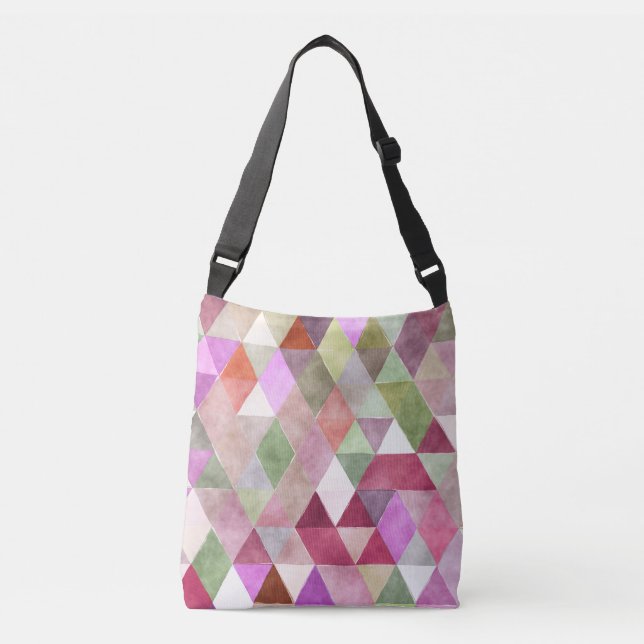 PixDezines Boho Geometric / Triangles Pattern Crossbody Bag (Front)