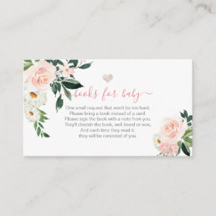 PixDezines Book Request, Watercolor Blush Roses En Enclosure Card