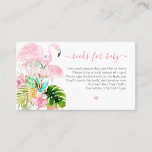 PixDezines Book Request, Watercolor Pink Flamingos Enclosure Card