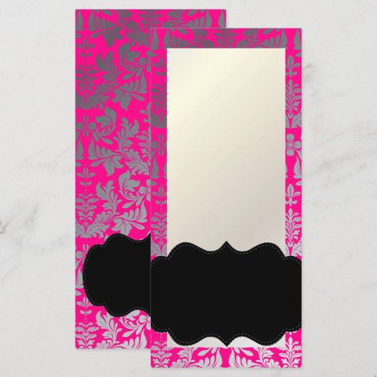 PixDezines Boroque Damask/Silver DIY Hot Pink (Front/Back)
