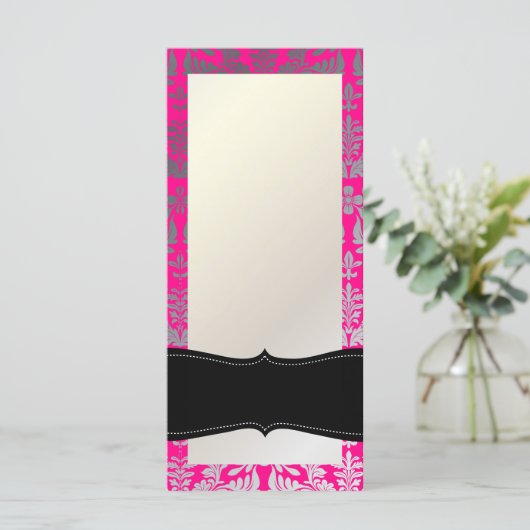 PixDezines Boroque Damask/Silver/DIY hot pink (Standing Front)