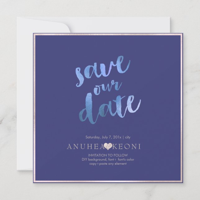 PixDezines BOTANICA LOVE SAVE DATE|BLUSH PINK The Date (Front)