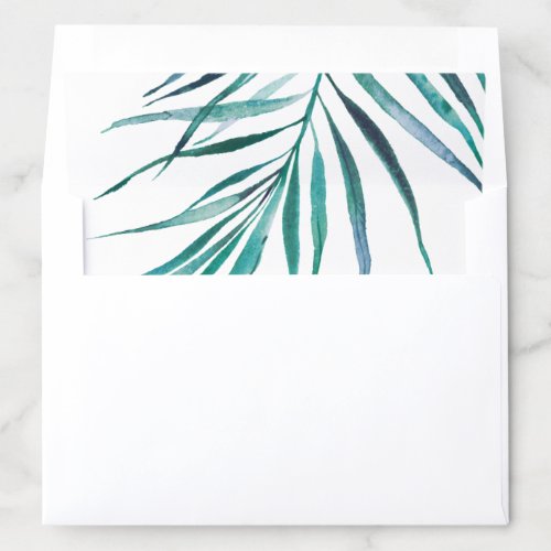 PixDezines Botanical Palm Fronds Teal Envelope Liner