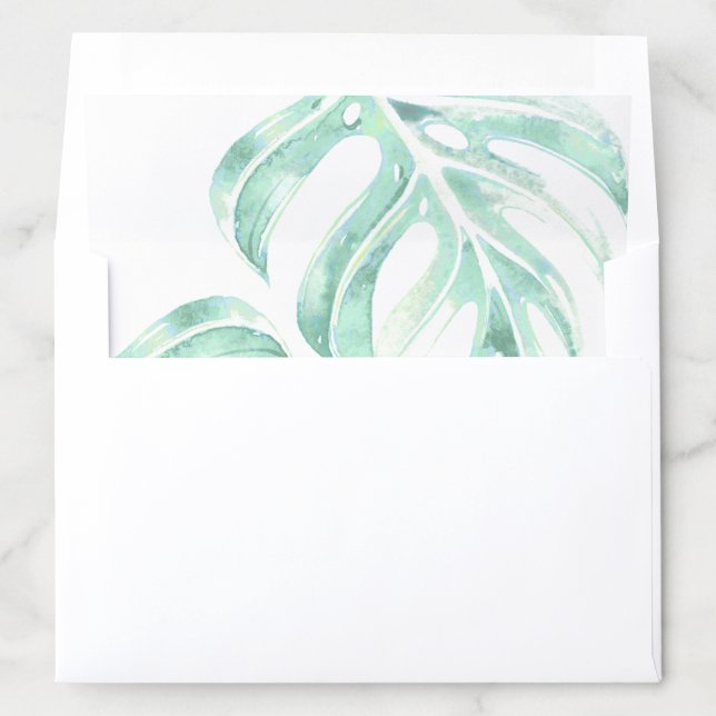 PixDezines Botanical Seafoam Green Monstera Envelope Liner (In Envelope)