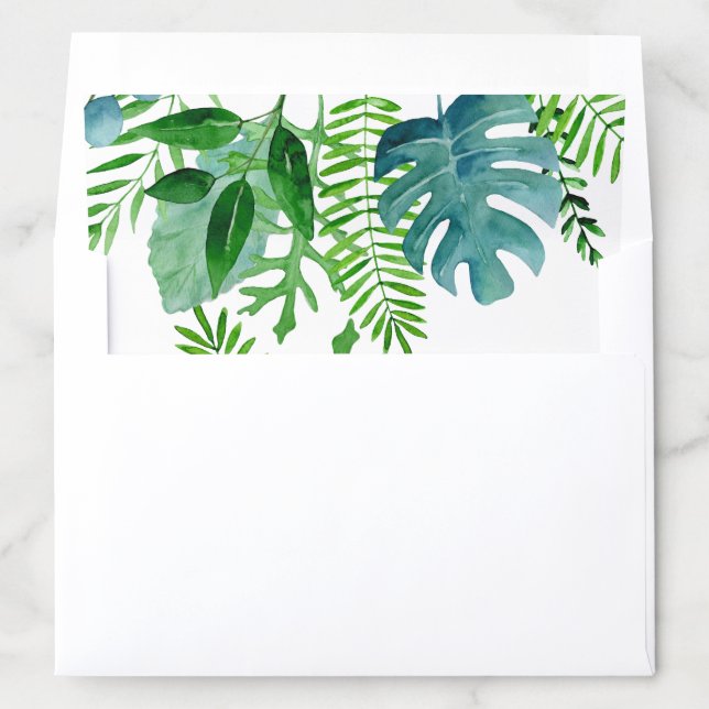 PixDezines Botanical Silver Greenery Envelope Liner (In Envelope)