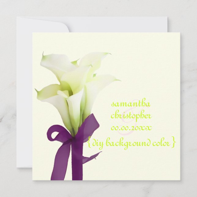 PixDezines bouquet, white calla lilies Invitation (Front)