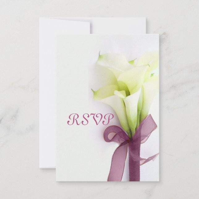 PixDezines bouquet, white calla lilies RSVP Card (Front)