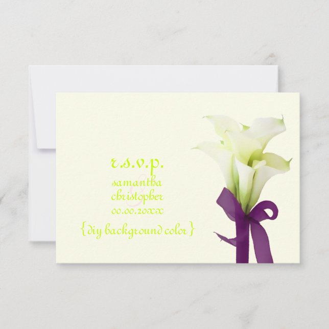 PixDezines bouquet, white calla lilies RSVP Card (Front)