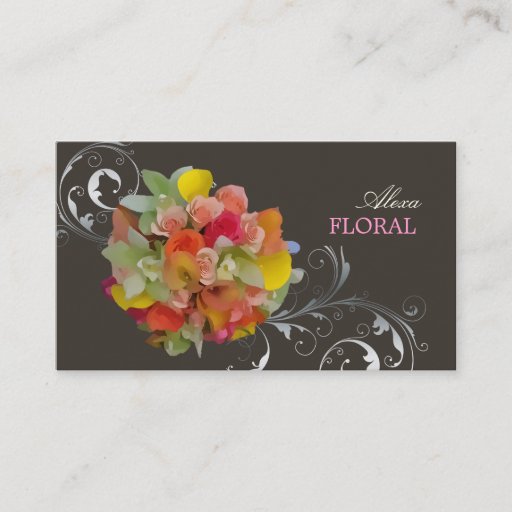 Customizable PixDezines Bridal Bouquet, florists/diy colors Business Card