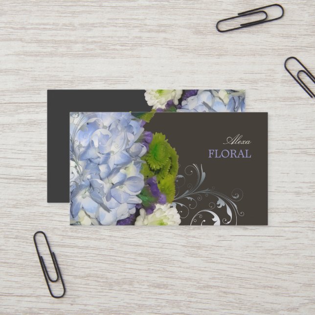 PixDezines Bridal Bouquet, florists/diy colors Business Card (Front/Back In Situ)