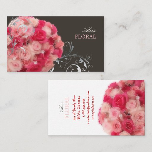 Customizable PixDezines Bridal Bouquet, florists/diy colors Business Card Templates