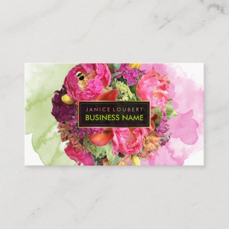 Pixdezines Bridal Bouquet/watercolor/floral Business Card