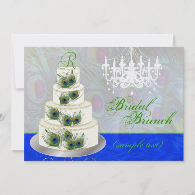 PixDezines bridal brunch/diy event/peacock cake Invitation (Front)
