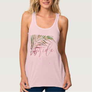 PixDezines Bridal Party, Bride+Palm Frond Tank Top