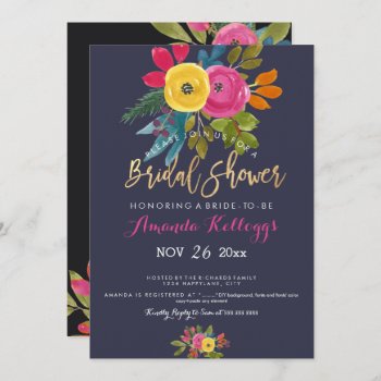 Pixdezines Bridal Shower Spring Floral Invitation by custom_stationery at Zazzle