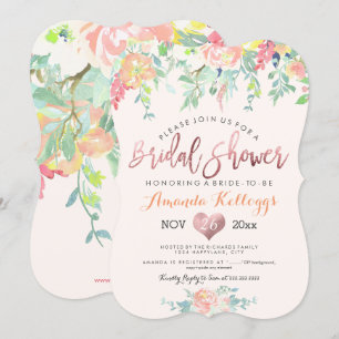 PixDezines Bridal Shower Spring Floral Invitation
