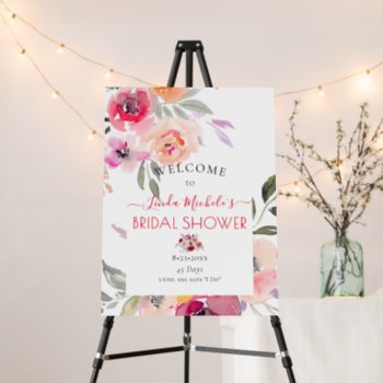 Pixdezines Bridal Shower Summer Peonies Welcome  Foam Board by custom_stationery at Zazzle