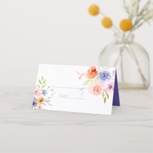 PixDezines Bridal Shower Watercolor Spring Floral Place Card