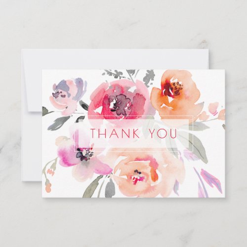 PixDezines Bridal Shower Watercolor Spring Floral Thank You Card