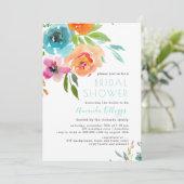 PixDezines Bridal Shower Watercolor Summer Floral Invitation (Standing Front)