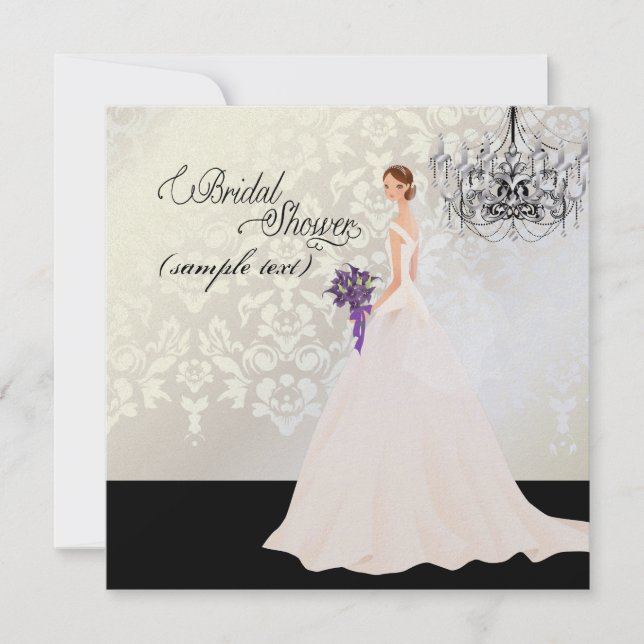PixDezines Bride 2 B+purple calla Invitation (Front)