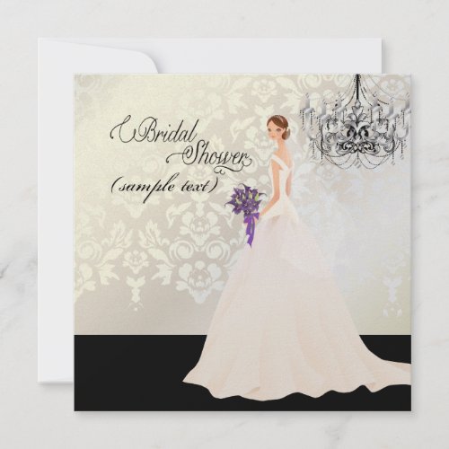 PixDezines Bride 2 B+purple calla Custom Invites