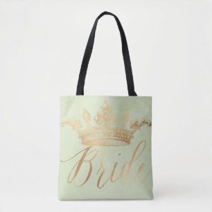 PixDezines Bride/Crown/Faux Gold/DIY Color Tote Bag