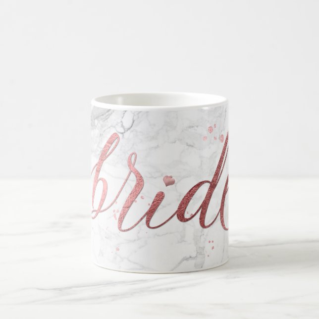 PixDezines Bride/Faux Rose Gold/Modern Script Coffee Mug (Center)