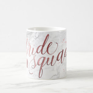 PixDezines Bride Squad/Faux Rose Gold Script Coffee Mug