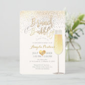 PixDezines Brunch Bubbly/Faux Silver+Gold Confetti Invitation (Standing Front)