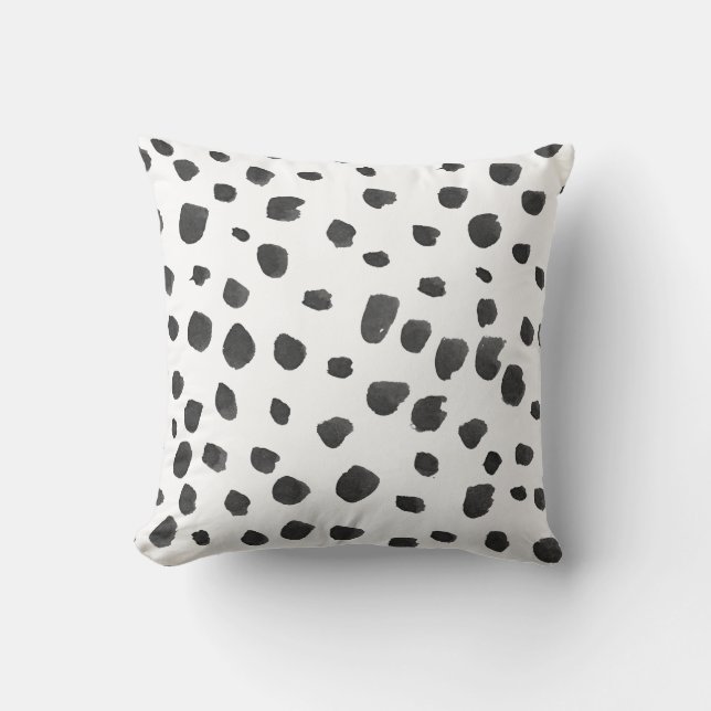 PixDezines Brushed Spots/Black/Faux Gold Throw Pillow (Front)