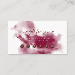 PixDezines Burgundy Watercolor Reward Card