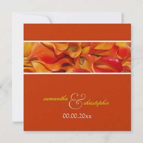 PixDezines burnt orange calla lily Invitation