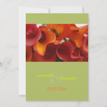 Pixdezines Burnt Orange Calla Lily Invitations by custom_stationery at Zazzle
