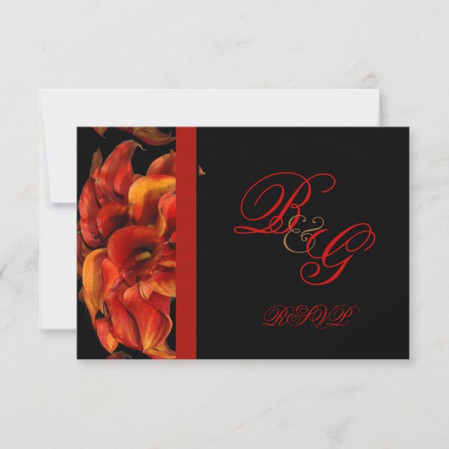 PixDezines BURNT ORANGE CALLA LILY INVITATIONS (Front)