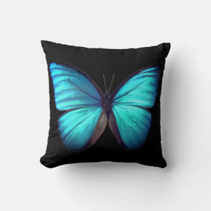 PixDezines BUTTERFLIES BLUE+TEAL DIY background Throw Pillow
