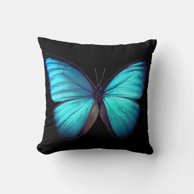PixDezines BUTTERFLIES BLUE+TEAL DIY background Throw Pillow (Front)