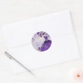 PixDezines Butterflies Quinceanera, Dark Purple In Classic Round Sticker (Envelope)
