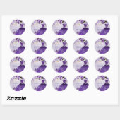 PixDezines Butterflies Quinceanera, Dark Purple In Classic Round Sticker (Sheet)