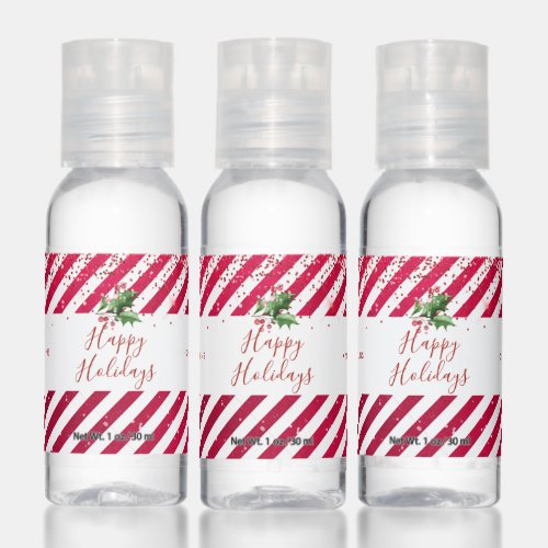 PixDezines Candy Cane Happy Holidays Hand Sanitizer