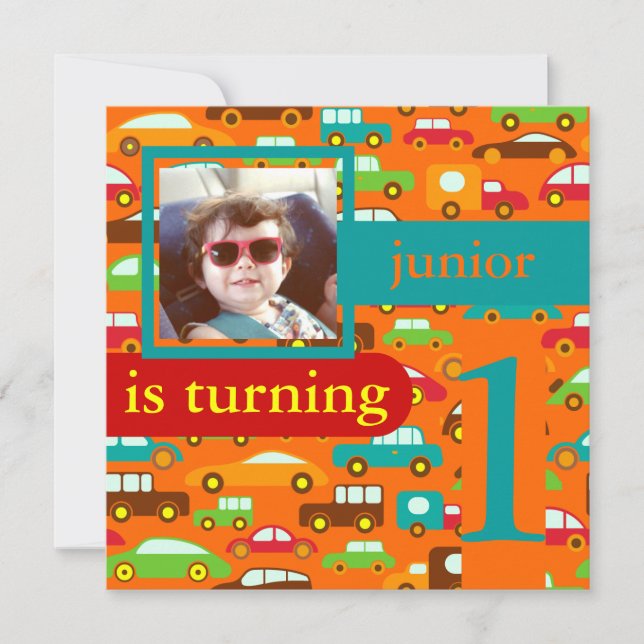 PixDezines cars+trucks/ birthday/DIY color Invitation (Front)