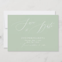 PixDezines Celadon Green Script Save the Date