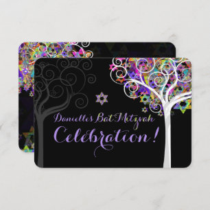 PixDezines celebration tree of life Bat Mitzvah Invitation