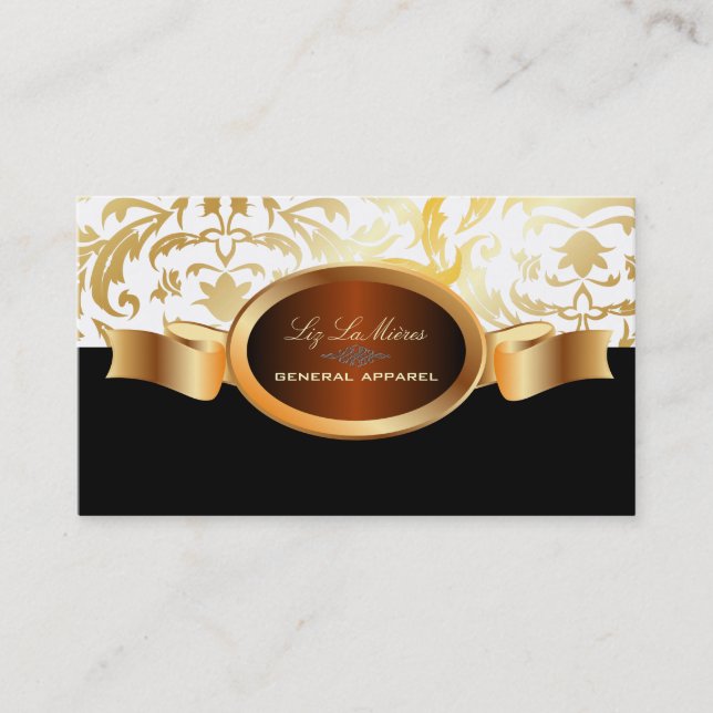 PixDezines Céline Damask Business Card (Front)