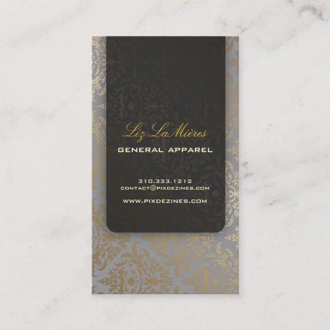 PixDezines Céline Damask Business Card (Front)