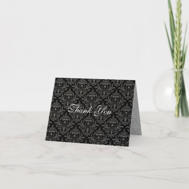 PixDezines Céline Damask|DIY colors Thank You Card (Front)