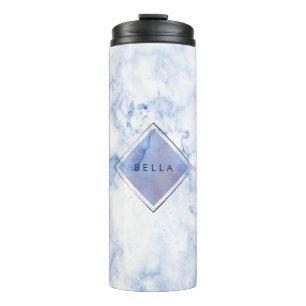PixDezines CERULEAN BLUE MARBLE Thermal Tumbler