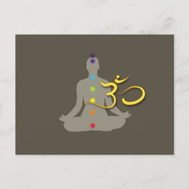 PixDezines Chakra Color+Om Symbol Postcard (Front)