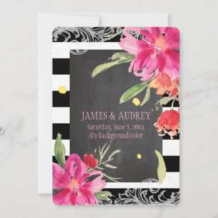 PixDezines chalkboard/may flower/watercolor Invitation