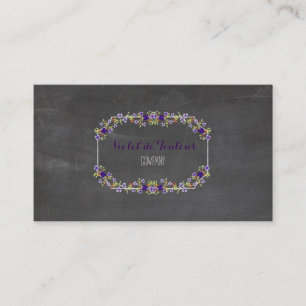 PixDezines Chalkboard+Petite Fleurs Business Card
